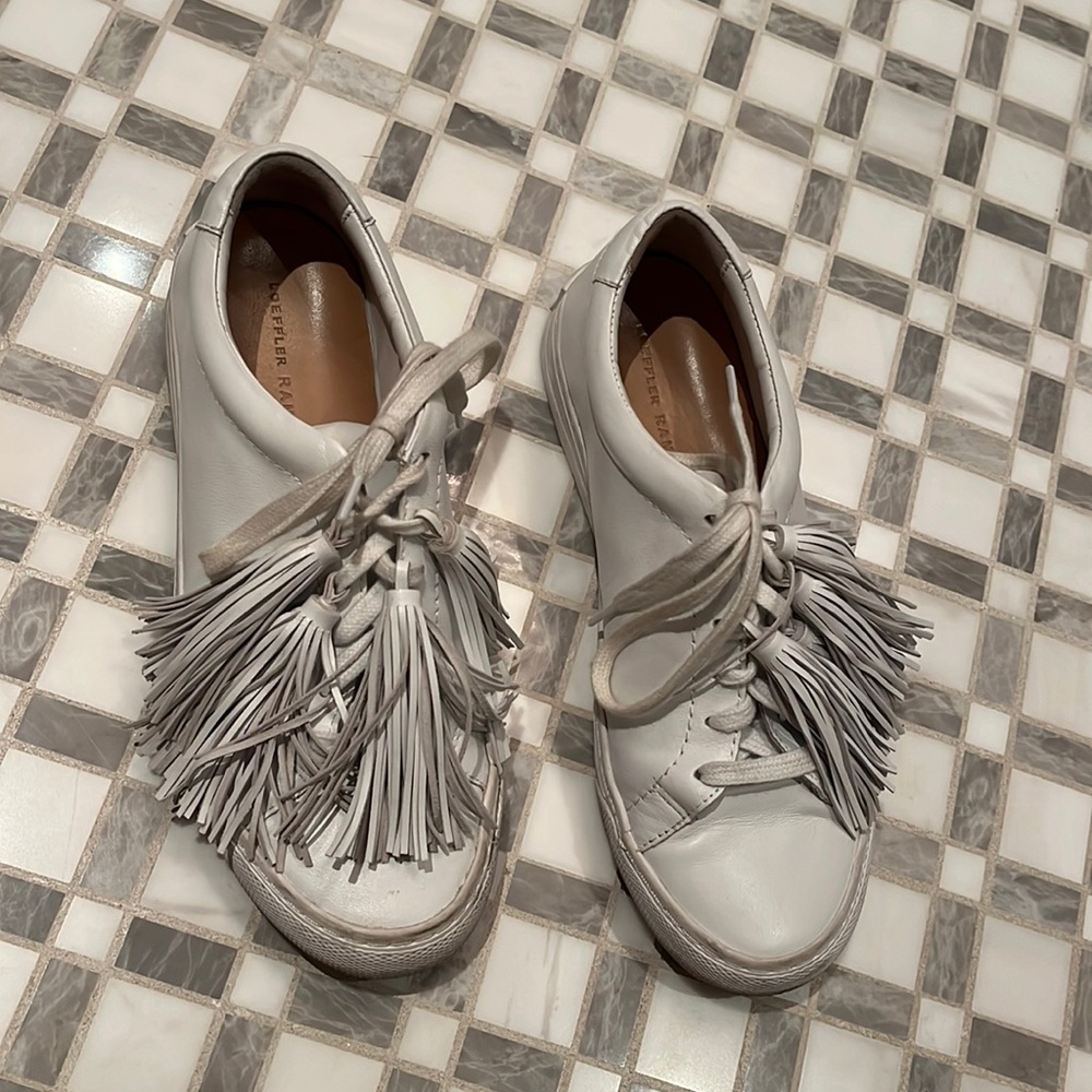 Loeffler Randall white leather sneakers